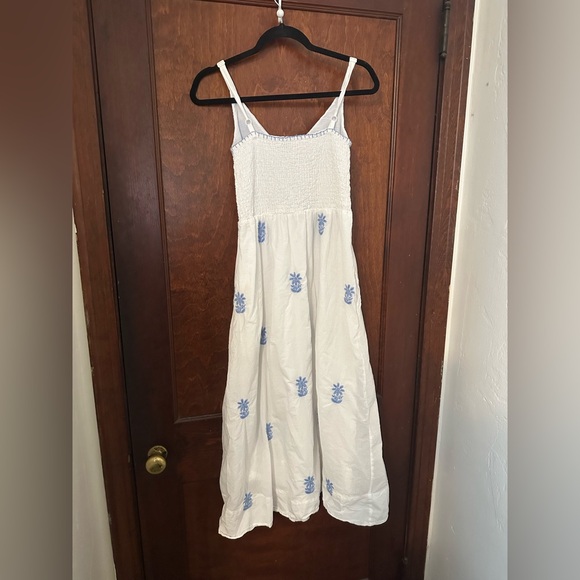 Gretchen Scott Fiesta Time Dress in White/Periwinkle XS - Picture 3 of 5